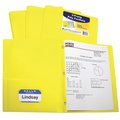C-Line Products C-Line Products 1597282 Two-Pocket Heavyweight Poly Portfolio Folder with Prongs; Yellow - Pack of 25 1597282